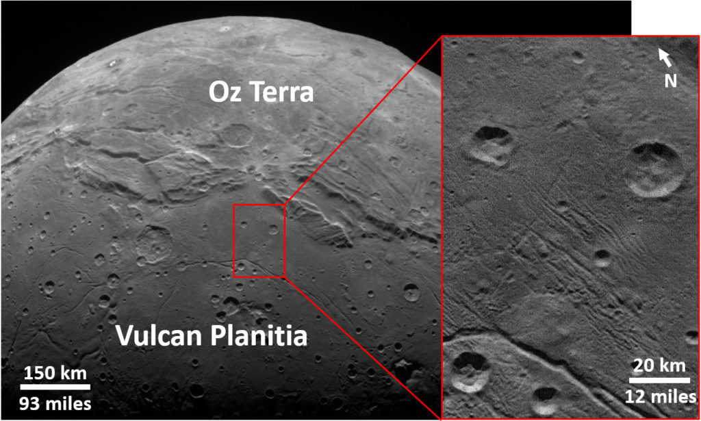 Des cratères sur Charon. // Source : Southwest Research Institute