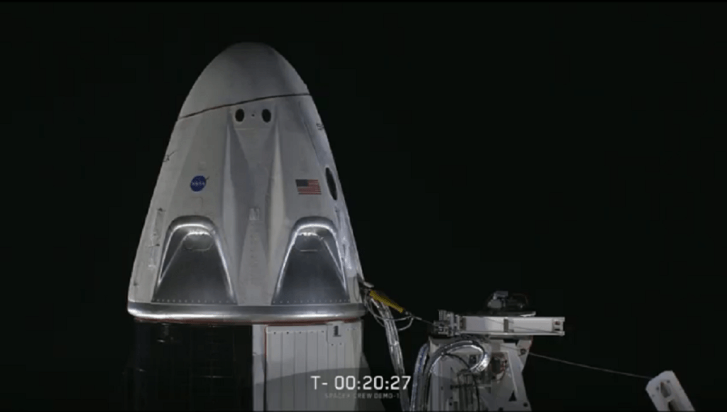 La capsule Dragon // Source : NASA / Space X / capture d'écran YouTube