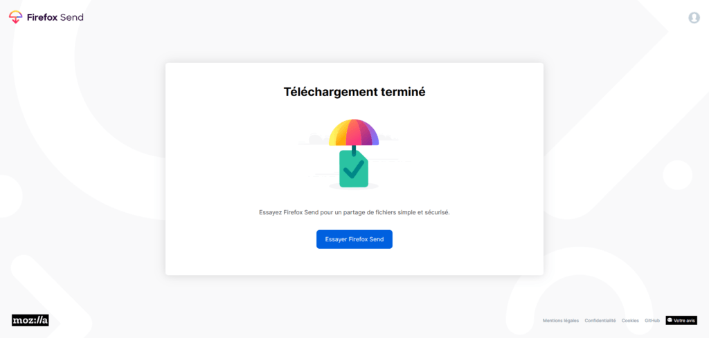 Firefox Send téléchargement