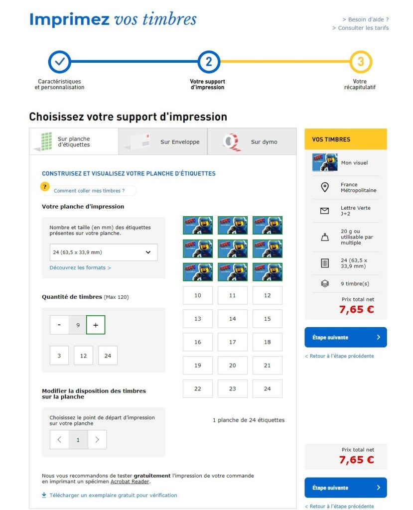 Nombre de timbres, nombre de planches, il est possible de tout personnaliser. Nombre de timbres, nombre de planches, il est possible de tout personnaliser.