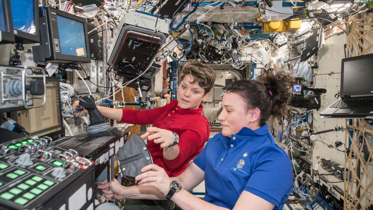 Anne McClain et Serena Auñón-Chancellor. // Source : Wikimedia/CC/Nasa photo recadrée)