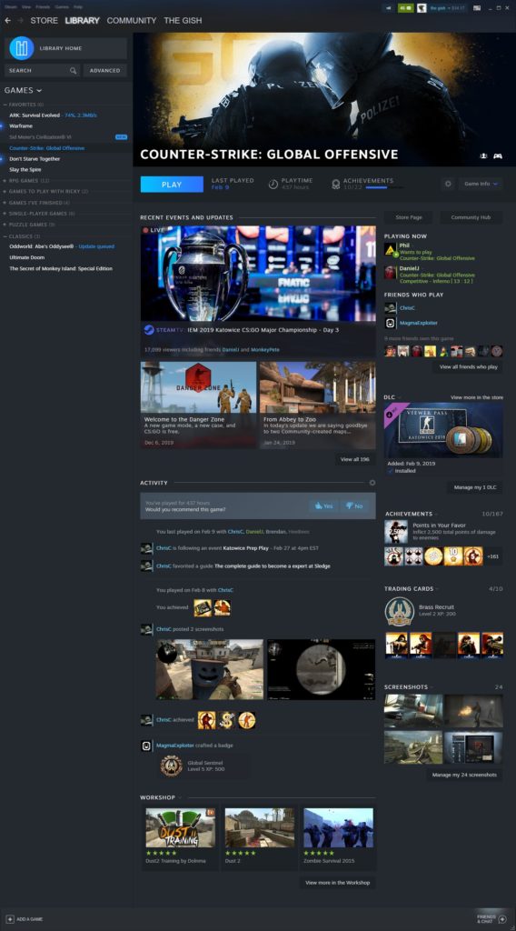 Nouvelle bibliothèque Steam // Source : Valve Nouvelle bibliothèque Steam // Source : Valve