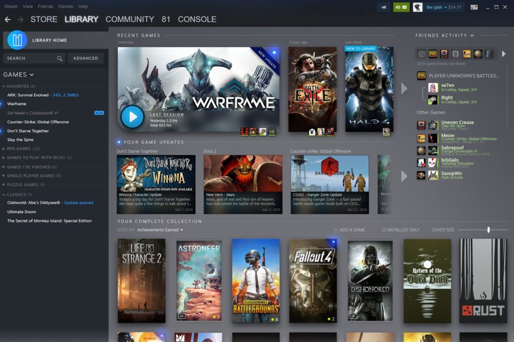 Nouvelle bibliothèque Steam // Source : Valve Nouvelle bibliothèque Steam // Source : Valve