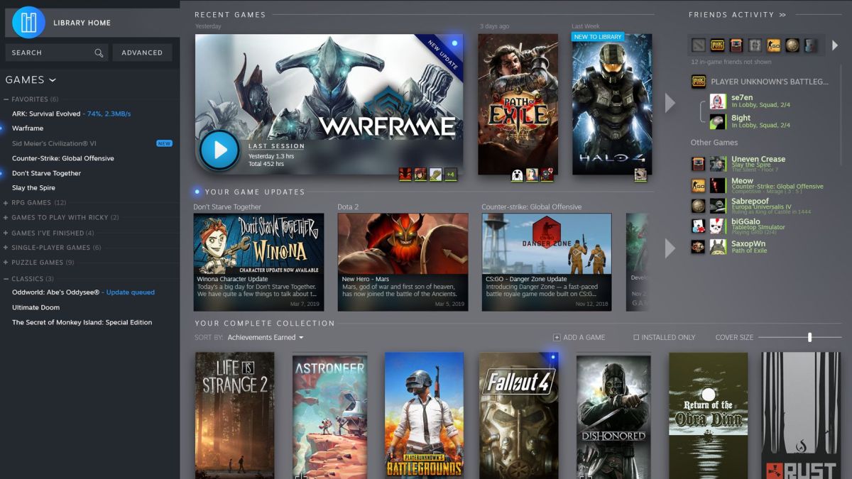 Nouvelle bibliothèque Steam // Source : Valve