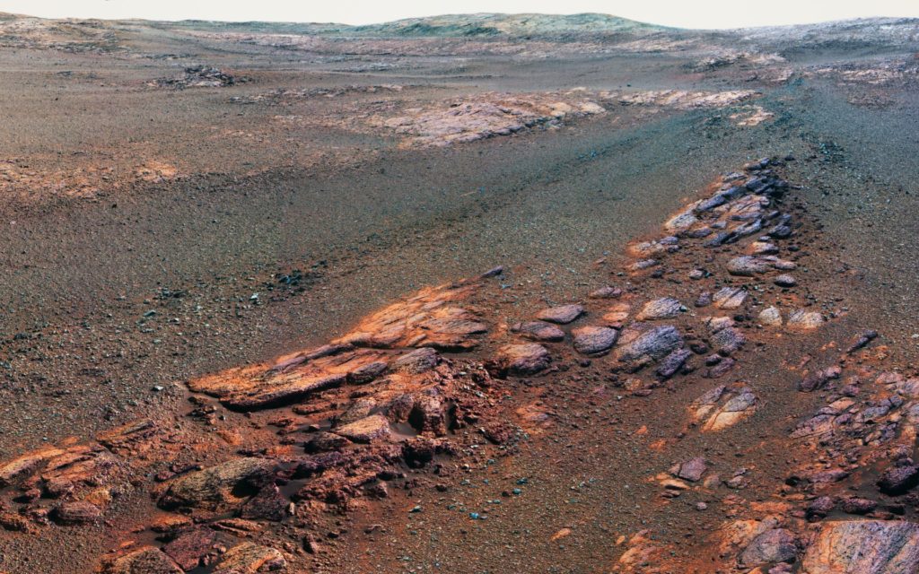 Un extrait du panorama immortalisé par Opportunity. // Source : NASA/JPL-Caltech/Cornell/ASU (photo recadrée)
