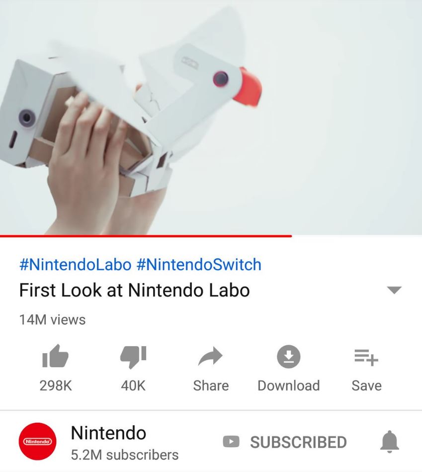 La vidéo de Nintendo du 17 janvier 2018 montrait déjà le kit VR. // Source : Youtube/Nintendo