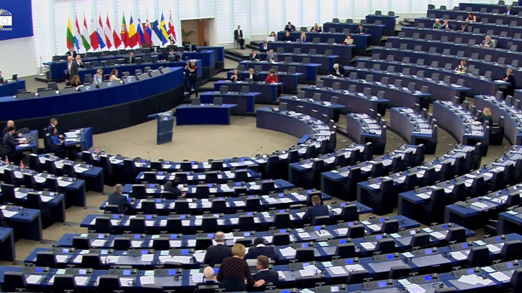 Lors du débat au Parlement sur l'article 13. // Source : Capture d'écran Numerama
