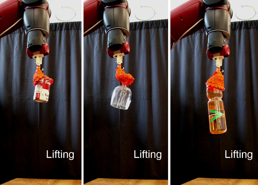 Des objets soulevés par le robot. // Source : MIT Open Access Articles