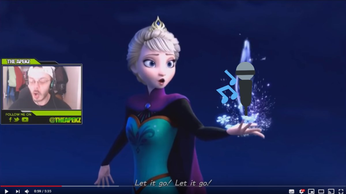 La reine des neiges, version (mal) chantée. // Source : Capture d'écran YouTube / The Apekz