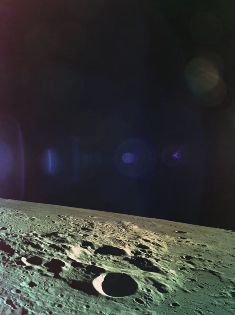 La dernière photo de la Lune prise par Beresheet avant son accident. // Source : Twitter/@TeamSpaceIL
