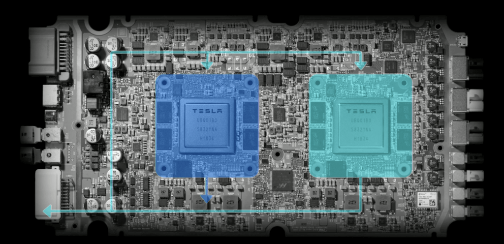 Puce Tesla FSD // Source : Capture YouTube Tesla Puce Tesla FSD // Source : Capture YouTube Tesla