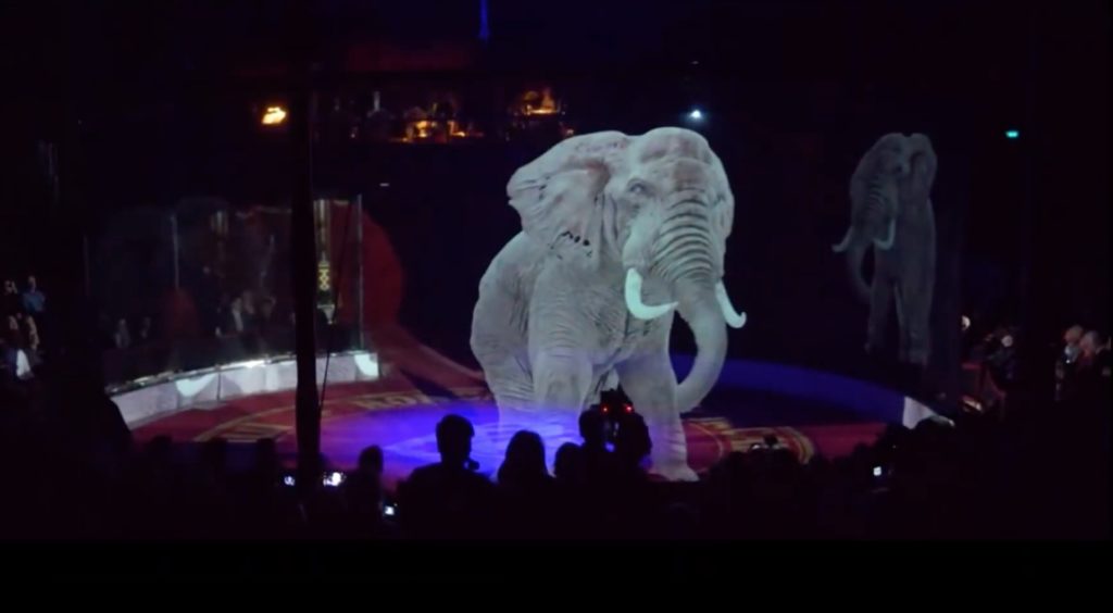 Un éléphant hologramme // Source : YouTube/Monde Animal
