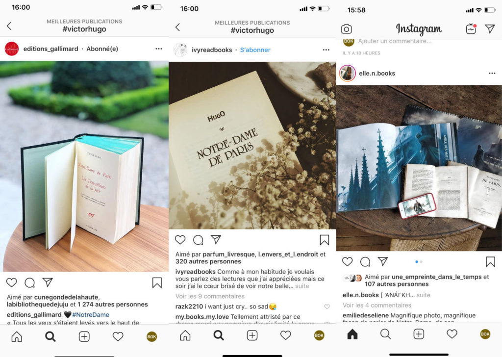 Capture d'écran Instagram 16 avril 2019 Capture d'écran Instagram 16 avril 2019