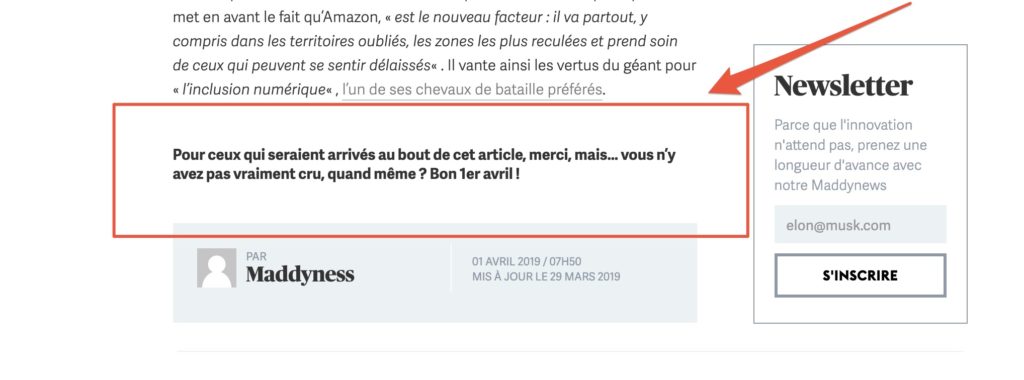 La fin du faux article de Maddyness La fin du faux article de Maddyness