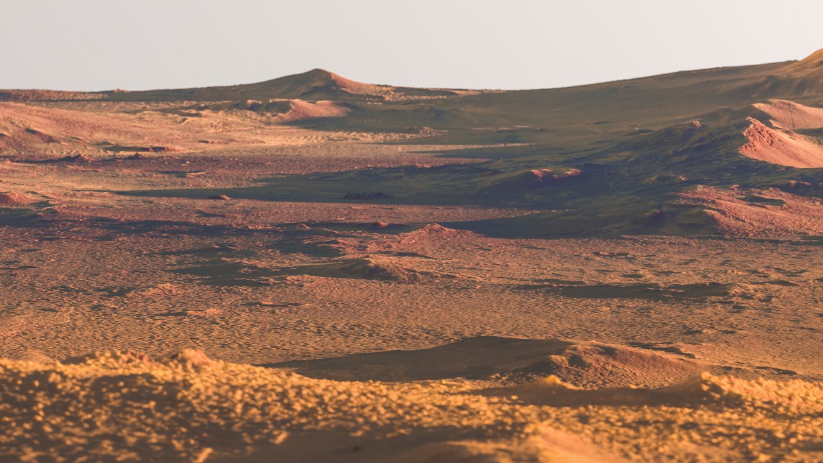 Le plateau volcanique Syrtis Major Planum sur Mars. // Source : Flickr/CC/Kevin Gill (photo recadrée)