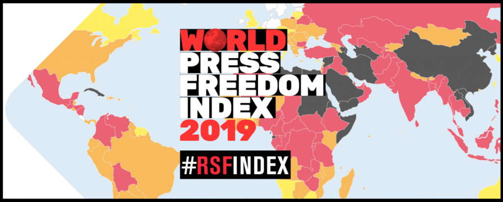Le classement de 2019. // Source : RSF Le classement de 2019. // Source : RSF