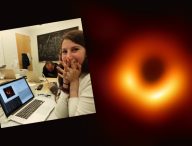 Katie Bouman, la scientifique derrière l'algorithme qui a reconstitué la photo du trou noir. // Source : EHT Collaboration/Katie Bouman via Facebook, montage Numerama