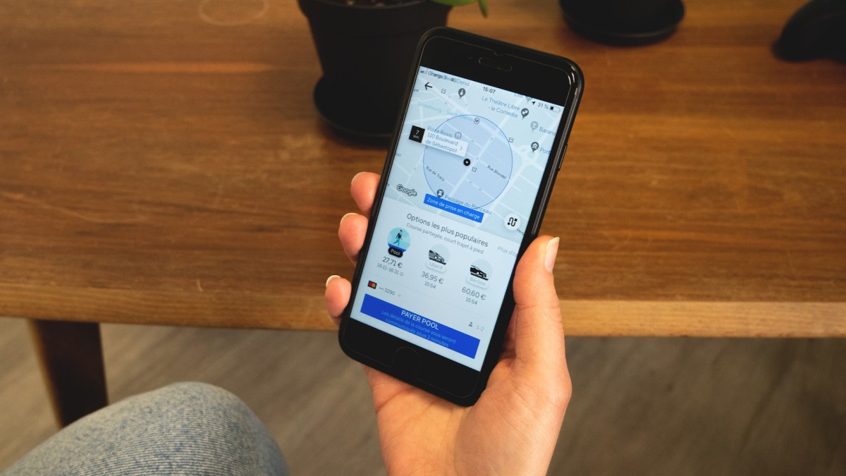 Une recherche de course dans l'app Uber. // Source : Photo Léa Hamadi pour Numerama