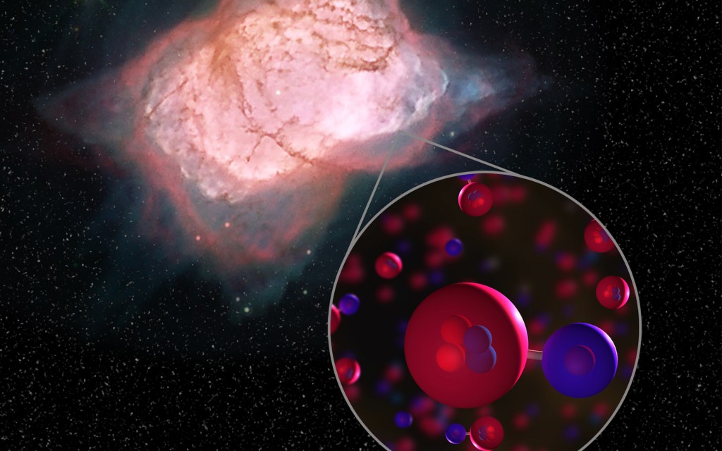 La première molécule formée dans l'univers. // Source : NASA/SOFIA/L. Proudfit/D.Rutter (photo recadrée)