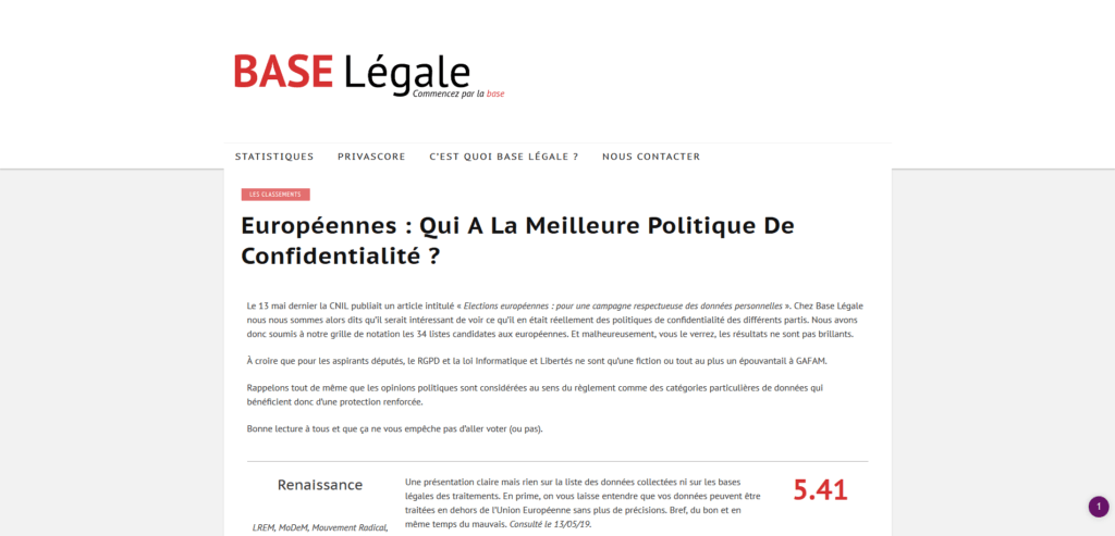 Base Légale Base Légale