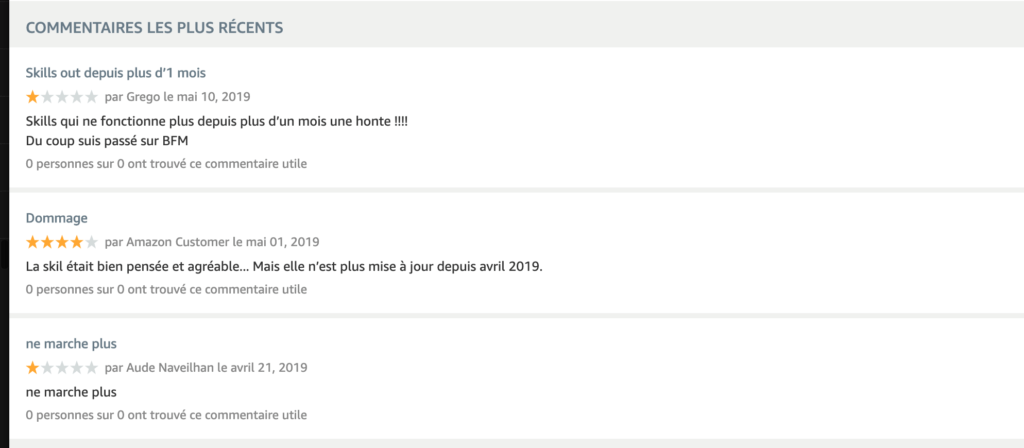 Capture d'écran alexa.amazon.fr Capture d'écran alexa.amazon.fr