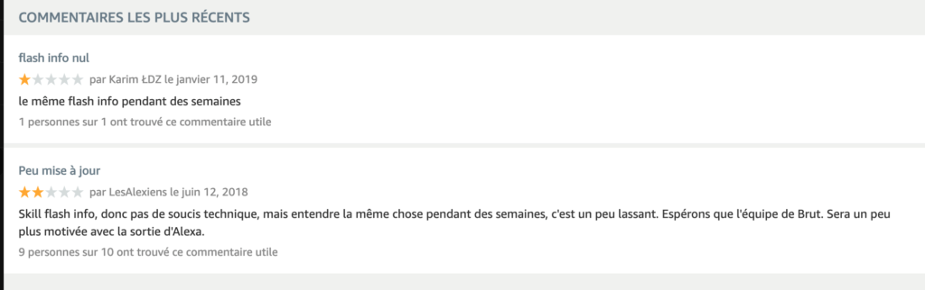 Capture d'écran alexa.amazon.fr Capture d'écran alexa.amazon.fr