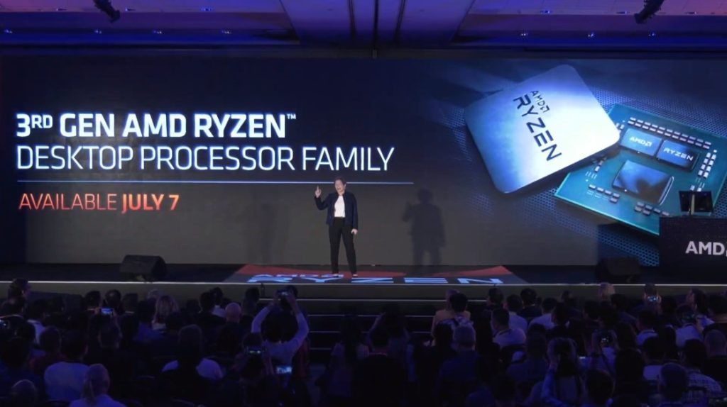 CPU AMD Ryzen 3e génération // Source : Twitter AMD CPU AMD Ryzen 3e génération // Source : Twitter AMD