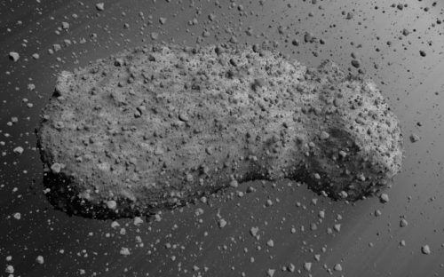 L'astéroïde Itokawa. // Source : Flickr/CC/Kevin Gill (photo recadrée)