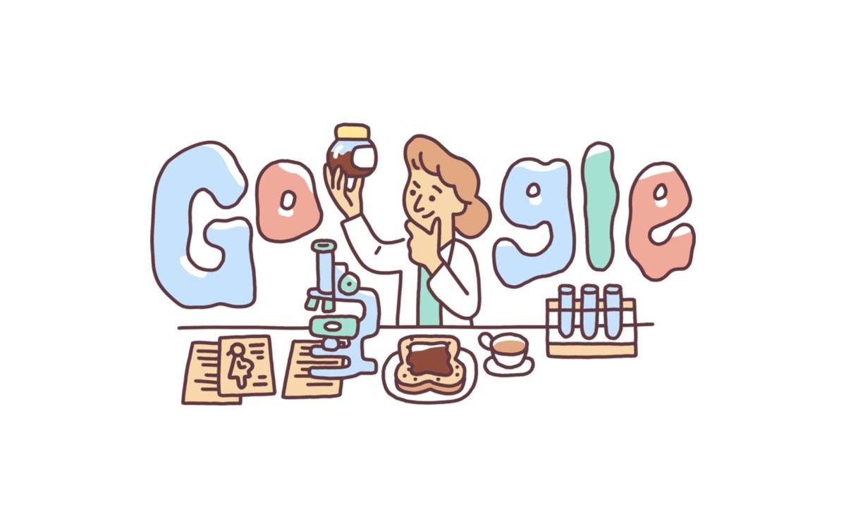 Une métaphore des expérimentations de Google ? Non, un Doodle consacré à Lucy Wills // Source : Google