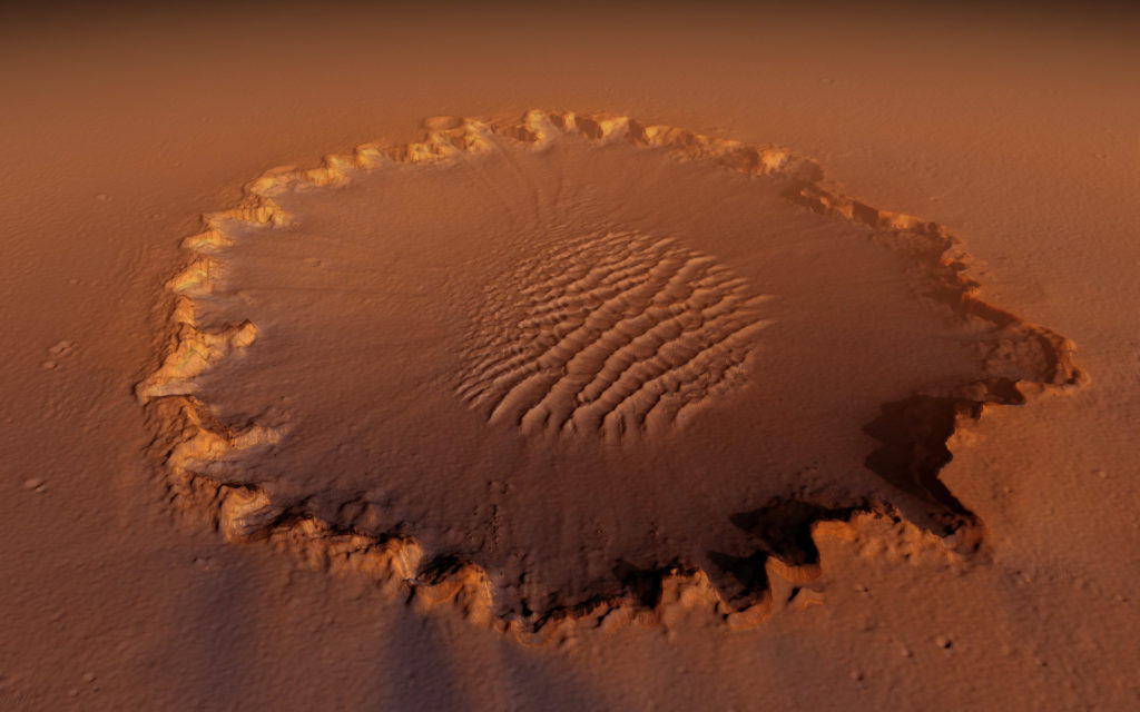 Le cratère Victoria sur Mars. // Source : Max Pixel/CC0 Domaine public (photo recadrée)