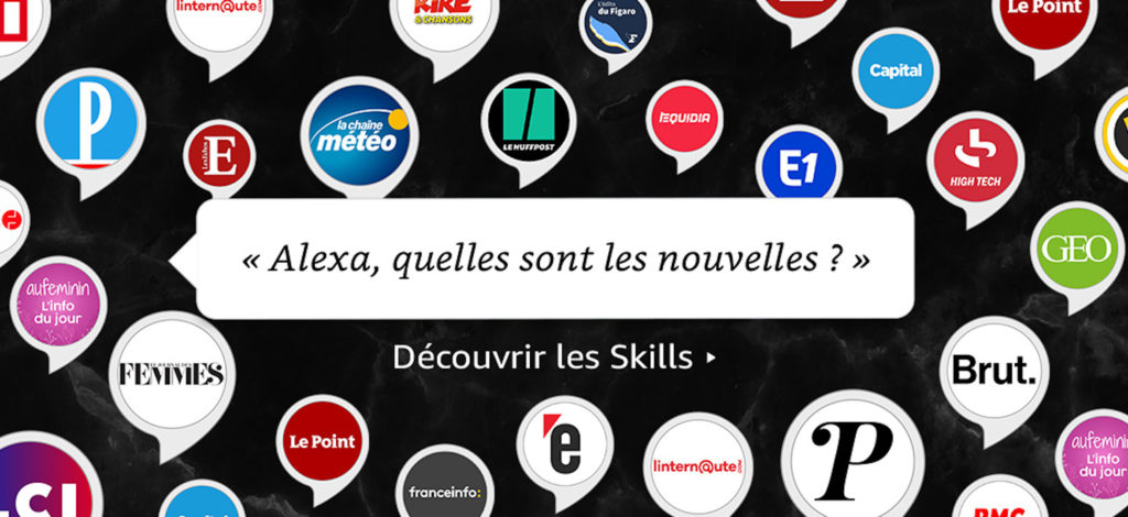 Les skills Alexa des médias français // Source : Amazon