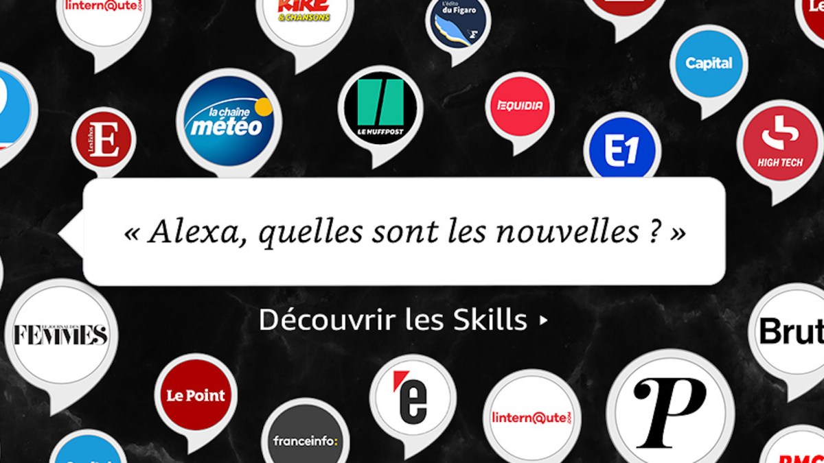 Les skills Alexa des médias français // Source : Amazon