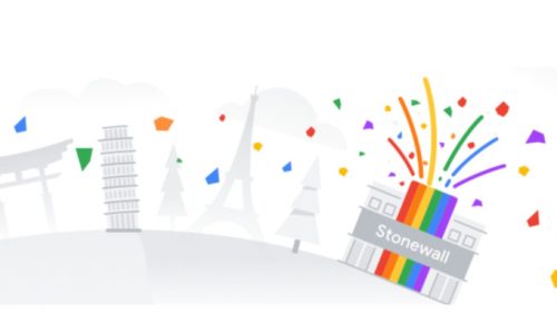 Un bout de la bannière pro-LGBT+ de Google