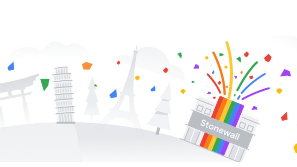 Un bout de la bannière pro-LGBT+ de Google