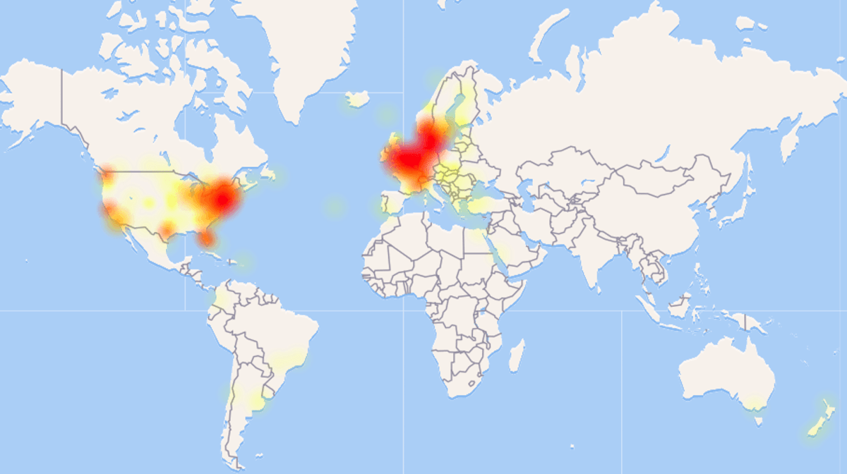 Des problèmes rapportés sur Snapchat // Source : downdetector.com