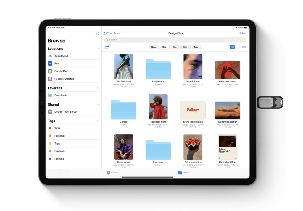 Système de fichiers d'iPadOS // Source : Apple Système de fichiers d'iPadOS // Source : Apple