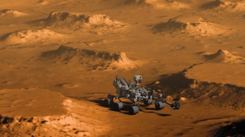 Curiosity en train d'explorer Mars. // Source : Flickr/CC/Kevin Gill