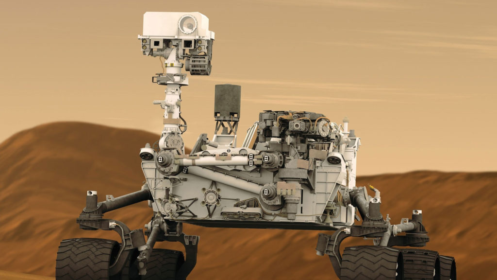 Une représentation de Curiosity sur Mars. // Source : Pixabay (photo recadrée)