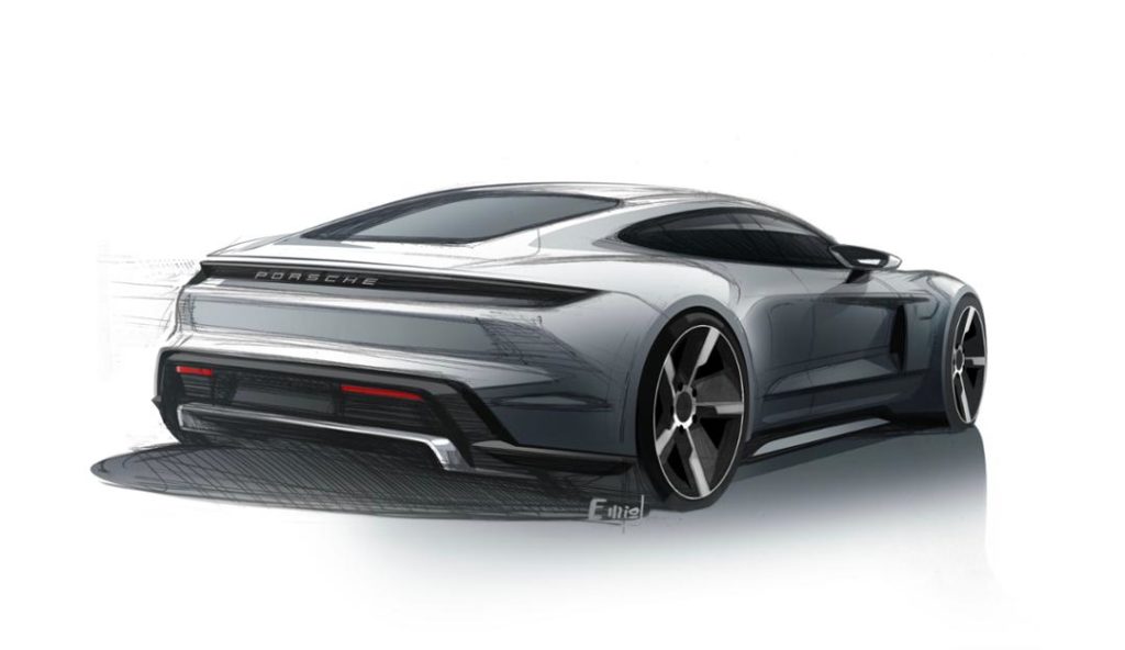 Croquis Porsche Taycan // Source : Porsche Croquis Porsche Taycan // Source : Porsche