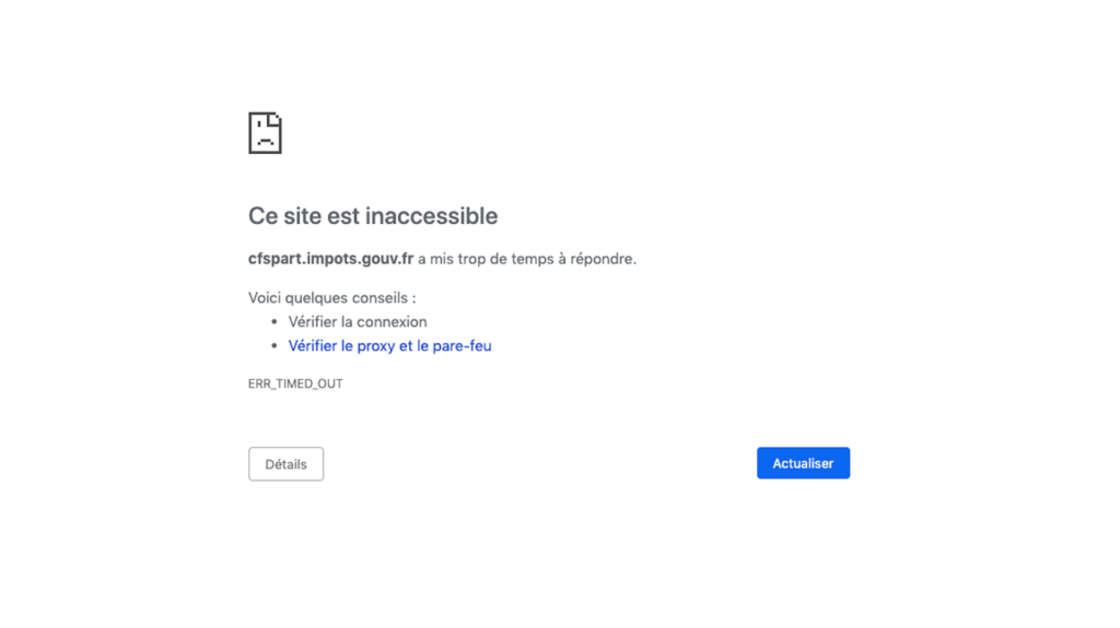 Une partie du site impots.gouv.fr le 3 juin 2019 au soir