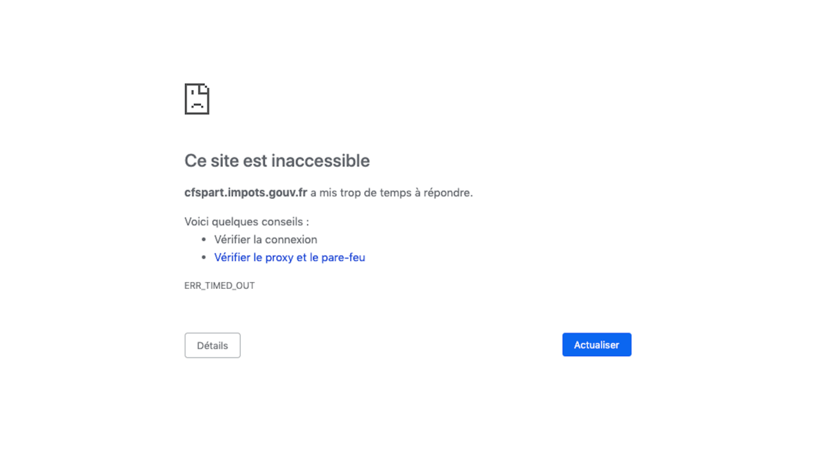 Une partie du site impots.gouv.fr le 3 juin 2019 au soir