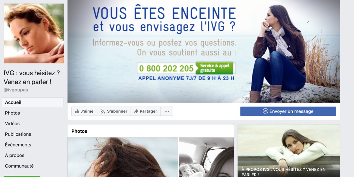 Capture d'écran de la page de IVG net