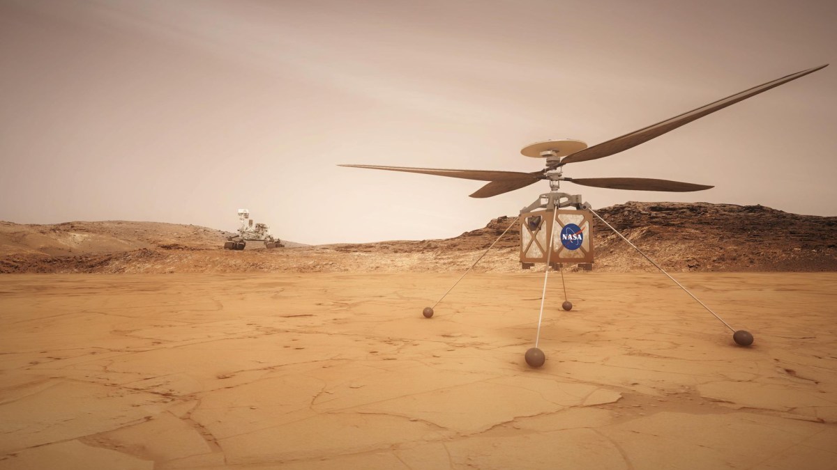 Le Mars Helicopter Scout (vue d'artiste). // Source : NASA/JPL-Caltech (photo recadrée)