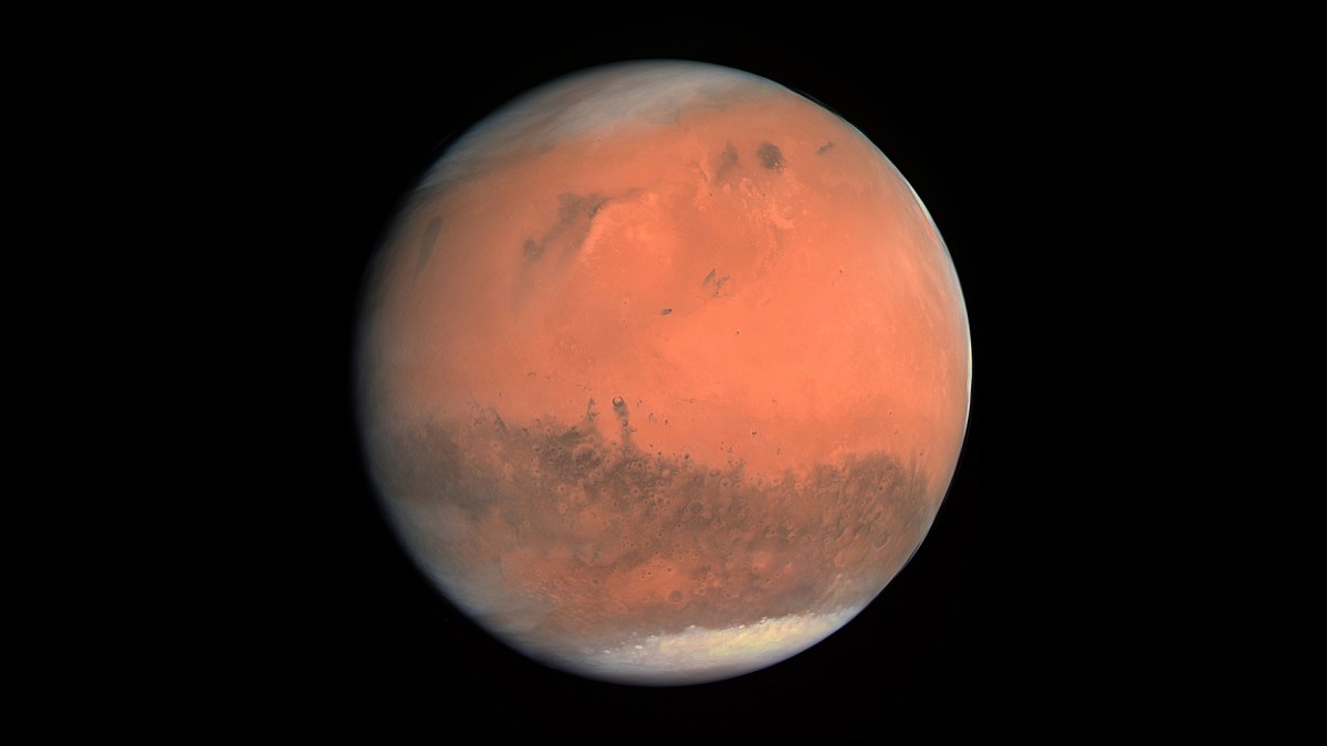 La planète Mars. // Source : Wikimedia/CC/ESA, Max Planck Institute (photo recadrée)