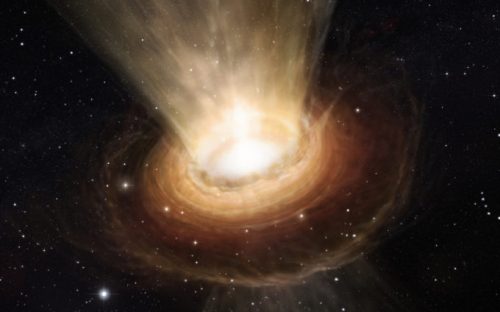Une représentation du trou noir de la galaxie NGC 3783. // Source : Flickr/CC/ESO/M. Kornmesser (photo recadrée)
