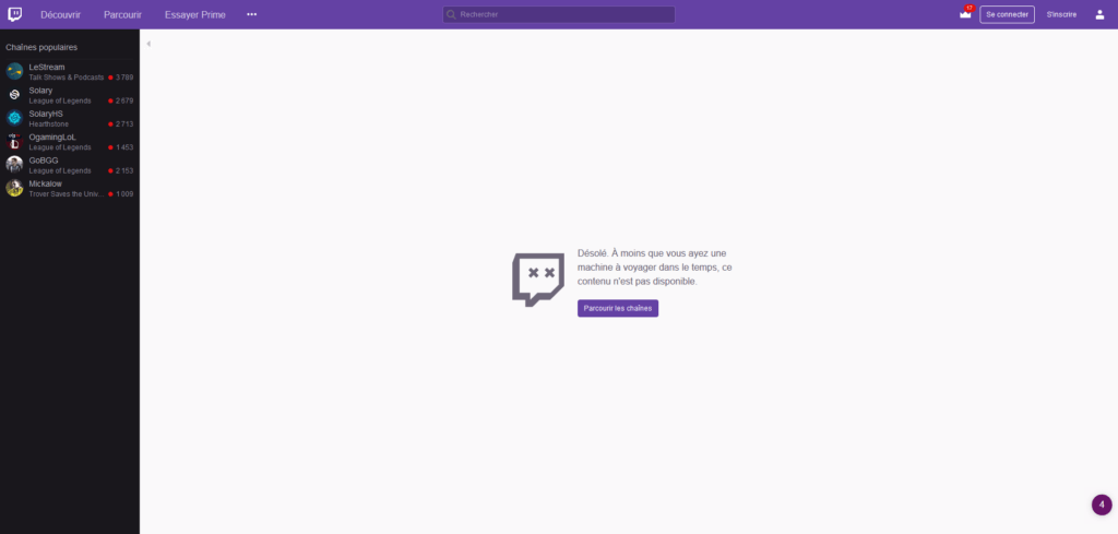 la c haîne Twitch H1ghSky1, aujourd'hui inaccessible. la c haîne Twitch H1ghSky1, aujourd'hui inaccessible.