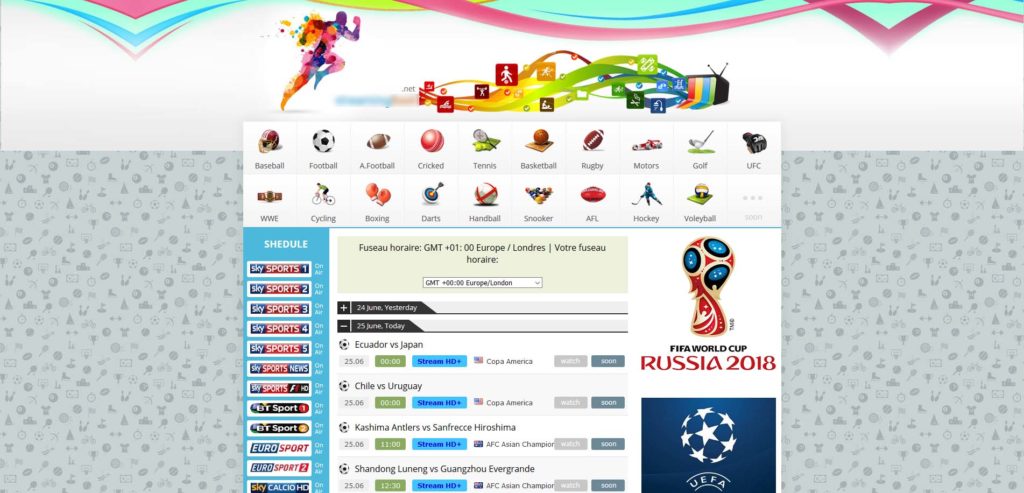 Un exemple de site de live streaming. Un exemple de site de live streaming.