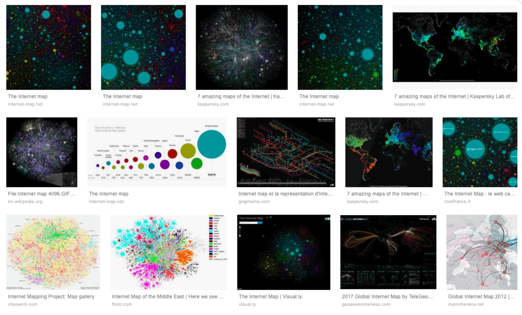 Capture d’écran des résultats de la recherche “internet map” sur Google