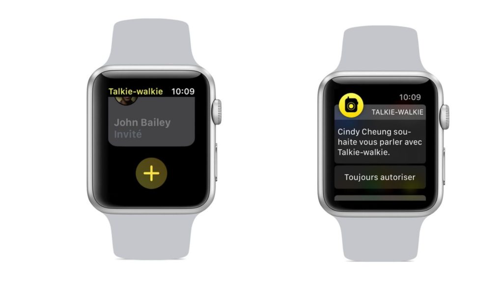 L'application talkie-walkie de l'Apple Watch. // Source : Apple