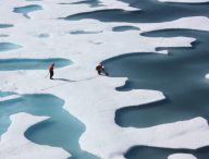 La glace de mer de l'Arctique. // Source : Wikimedia/CC/NASA Goddard Space Flight Center (photo recadrée)